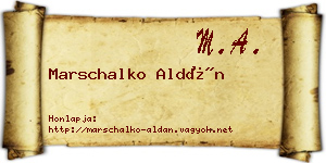 Marschalko Aldán névjegykártya